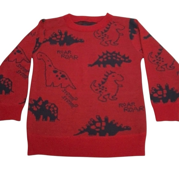 Red Dinosaur Print Sweater - Picture 3 of 8